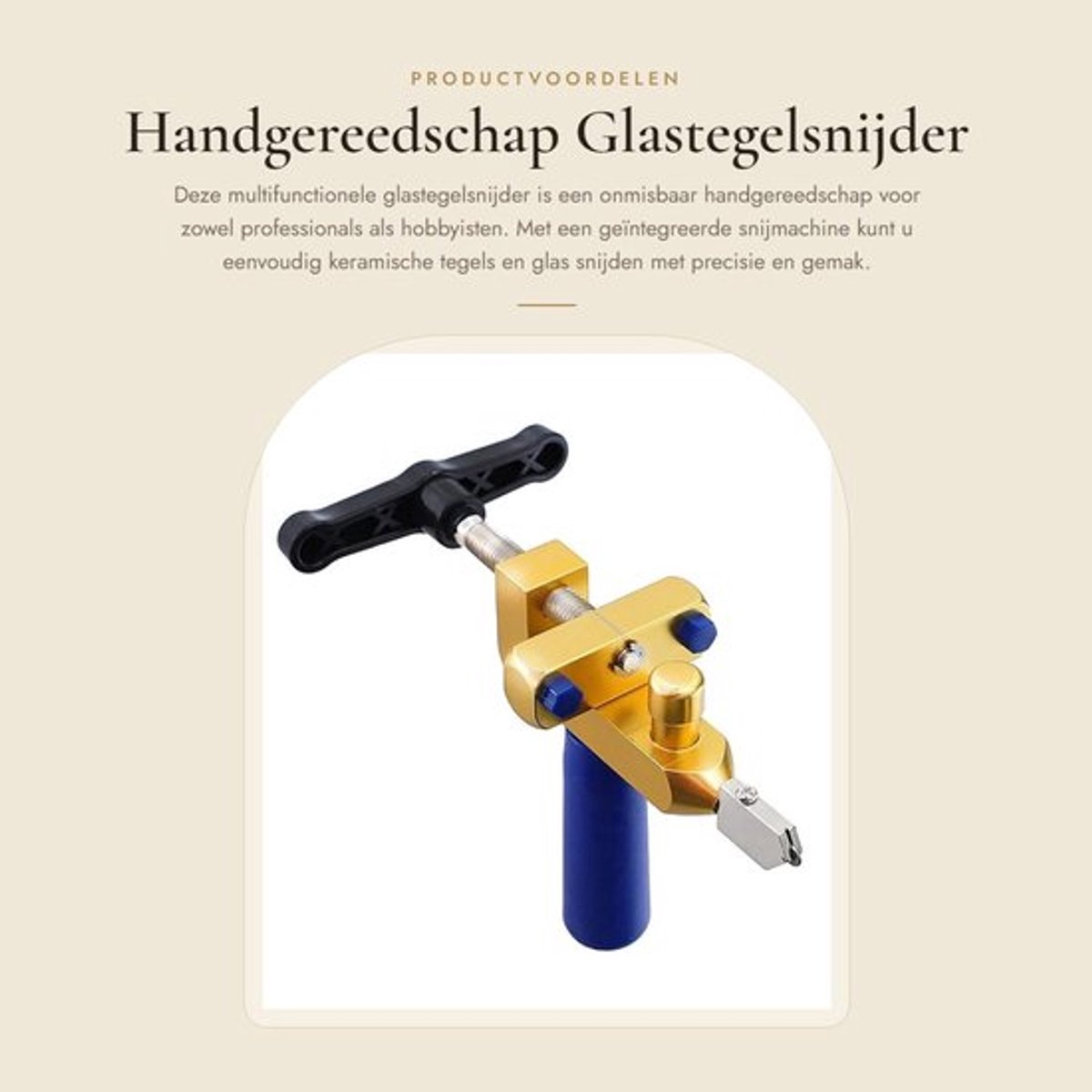 Glastegelsnijder 600 mm - Handgereedschap - Multifunctionele Snijmachine - Geïntegreerde Tegelsnijder - Keramische Snijmachine - Gouden Afwerking