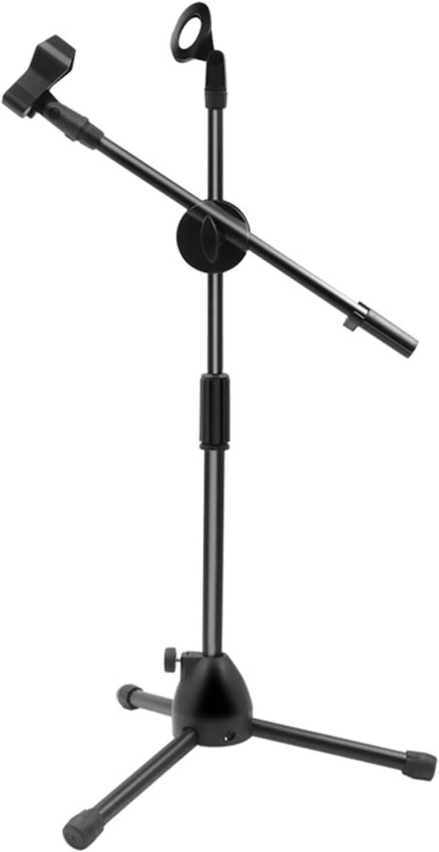Microfoon Statief - Microfoonstandaard - Opnemen en Zingen - Verstelbare Hoek - 47-80 cm - Zwart