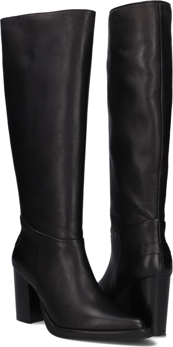 Shabbies Grunch Tube Laarzen - Leer - Dames - Zwart - Maat 39