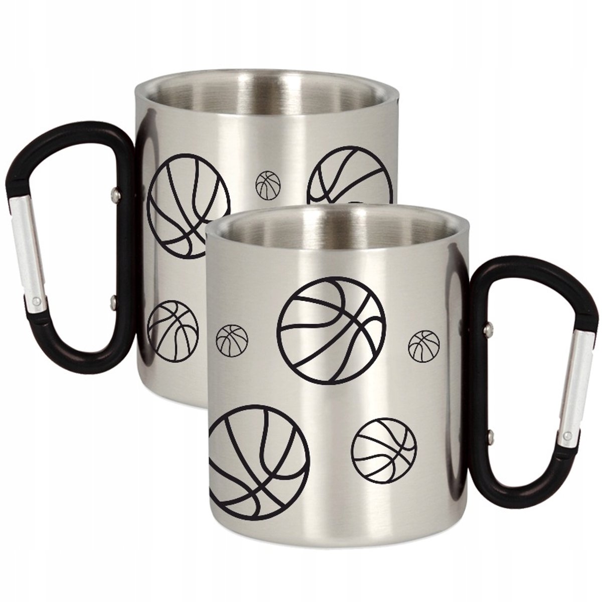 Merkloze Metalen Mok met Karabijn, 300ml - Perfect voor Sportliefhebbers