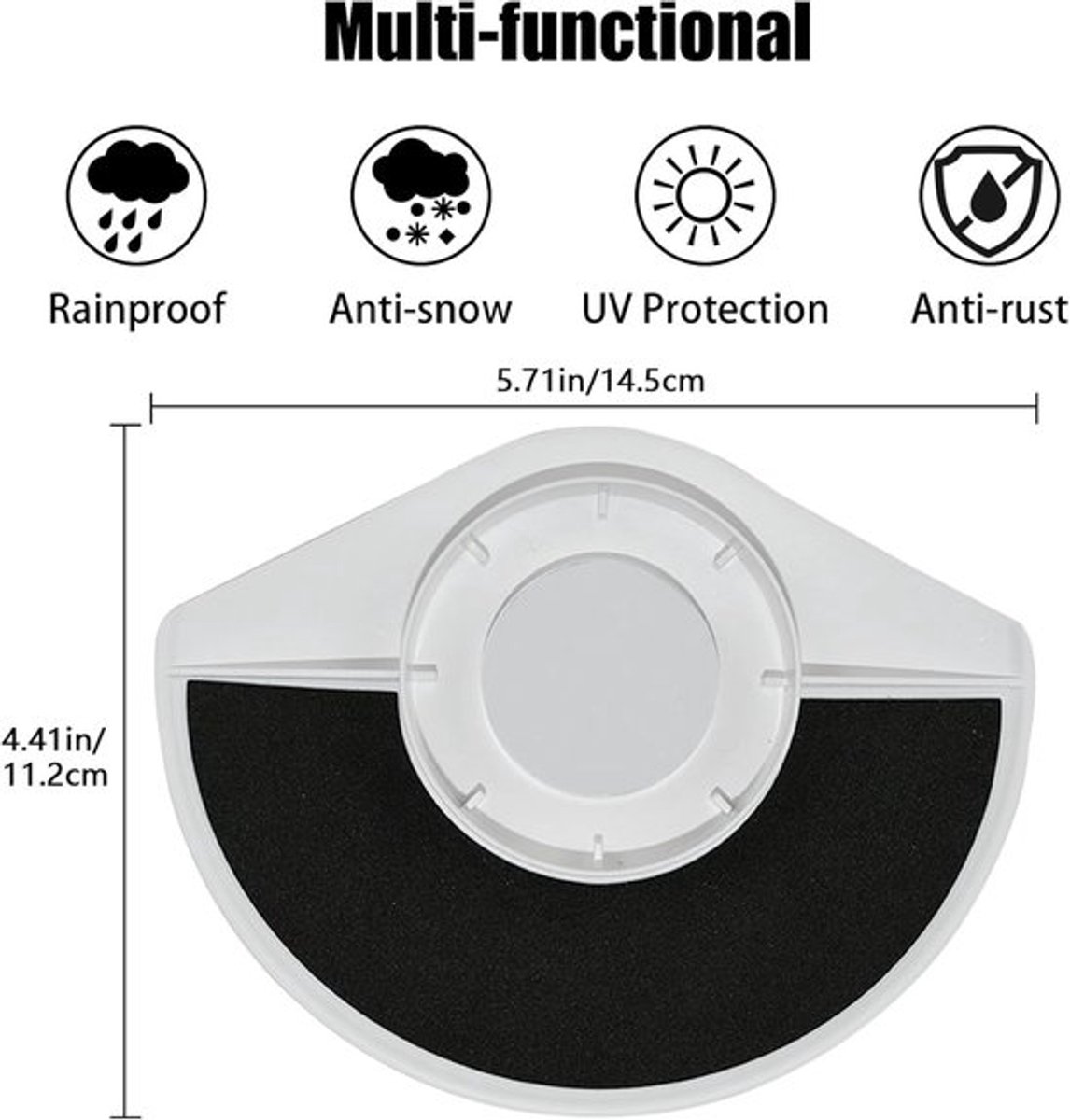 SnelShoppen - Solar Rain Shield Cover voor Ring Outdoor Cam Plus - UV Bestendige Weerbestendige Camera Scherm Cover - Eenvoudige Installatie - Wit