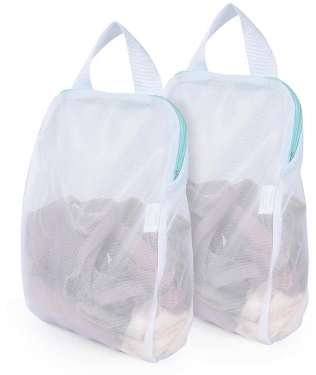 OTraki 2 stuks wasnetten met handgrepen, 10 x 12 inch wasnet voor wasmachine met grote opening, hangende waszakken klein voor beha, lingerie, ondergoed, sokken en babykleding