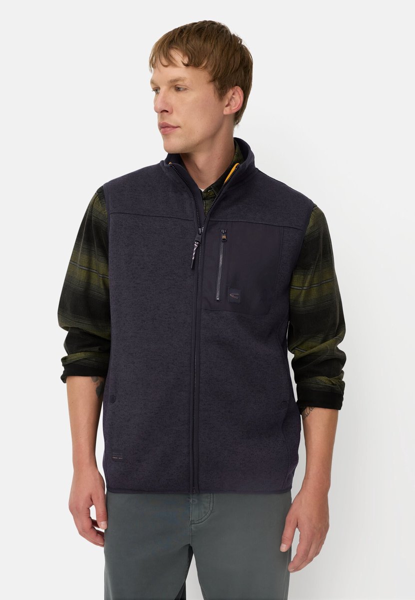 camel active Fleece-vest met warm gevoerd binnenwerk - Maat menswear-XL - Marineblauw