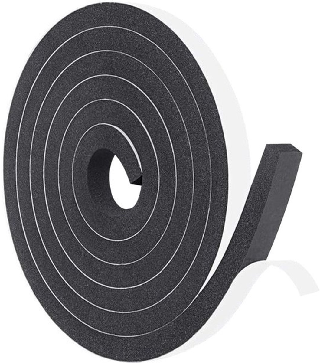 Zelfklevende rubberen afdichting, raamafdichting, isolatie, 15 mm x 8 mm x 5 m, rubberen band, afdichting voor garagedeur, winddicht, voor deuren, raamisolatie, hoge veerkracht