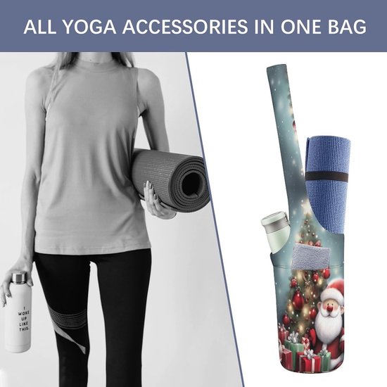 Yogamattas Canvas - Sporttas Gymtas - Yogaspullen Vervoeren - Met Waterfles Zakken - 90 cm Lengte - Stijl — afbeelding 2