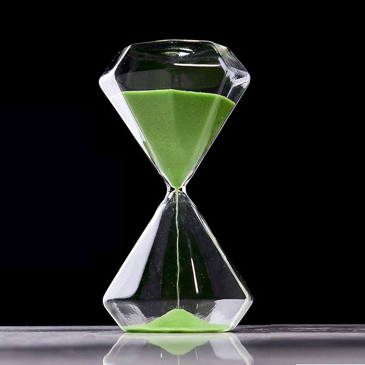 Kleurrijke Zandloper - Zandloper Timer - Tijd Meten - Nauwkeurige Tijdmeting - 5 Minuten - Groen Zand