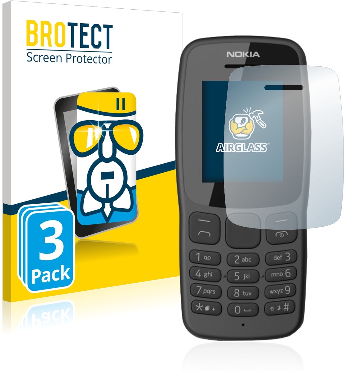 Screenprotector 3 Stuks voor Nokia 106 2018 Beschermglas transparant