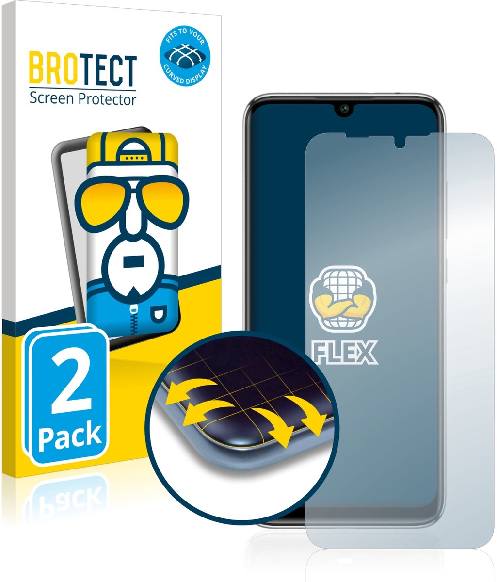 BROTECT - Screenprotector voor Xiaomi Mi A3 - Folie Beschermfolie transparant volledig dekking - 2 Stuks