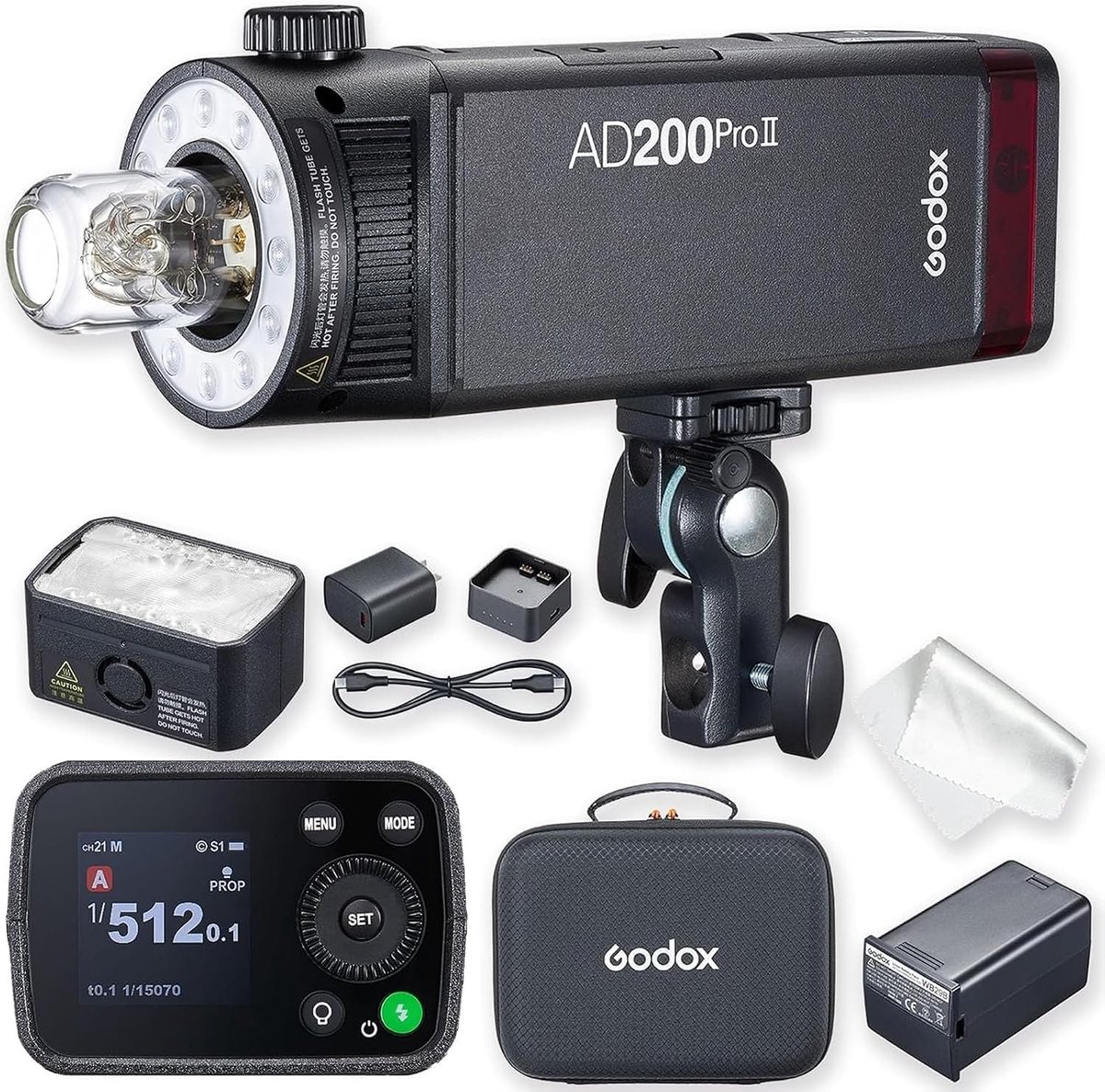 Professionele Flitser met One-Tap Sync, BiColor LED Modeling Light en Instelbare Vermogen van 1/512 tot Full Power