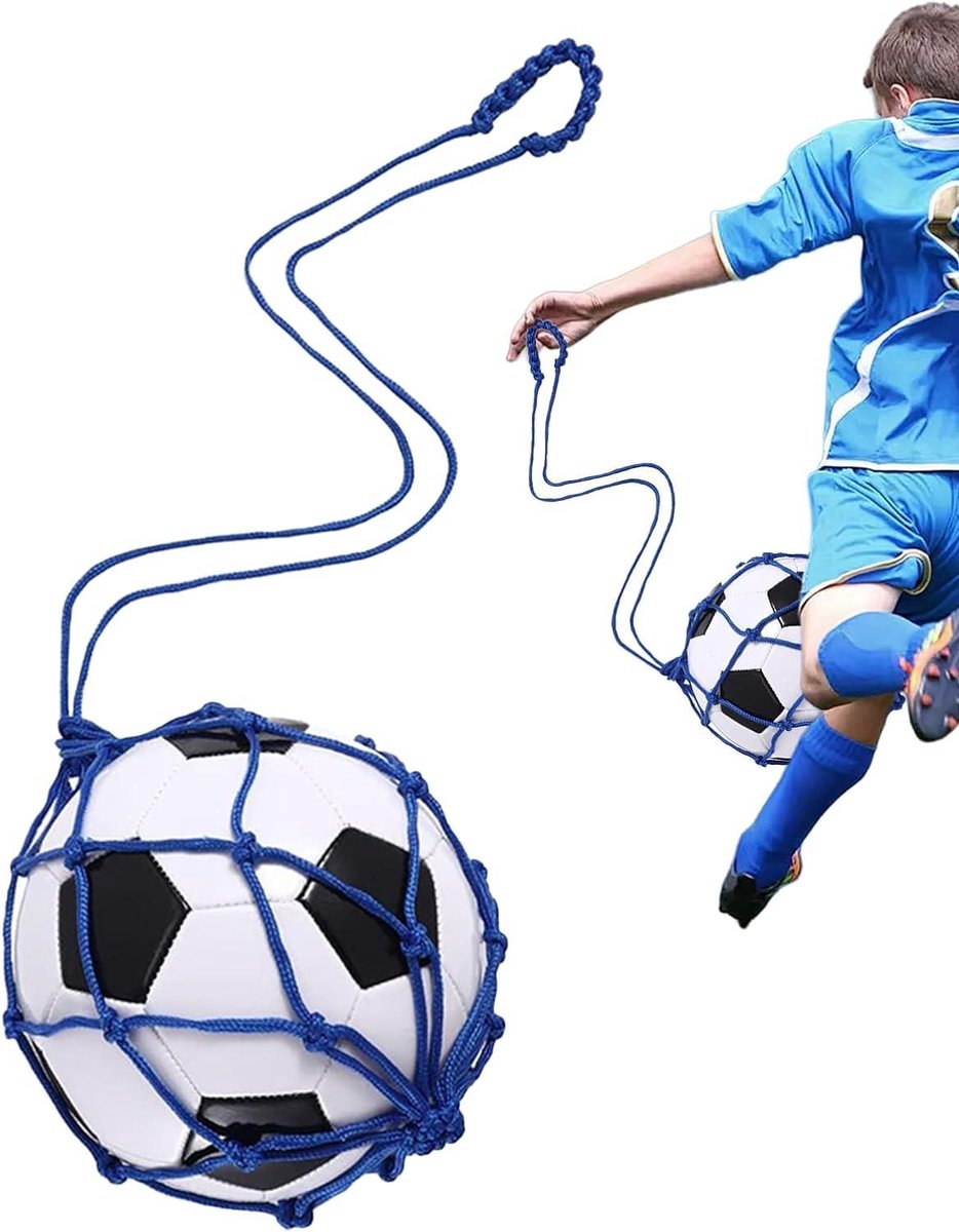 Balnettas - Voetbaltas - Sportopslag - Duurzaam nylon - 17 x 12 x 5 cm - Blauw