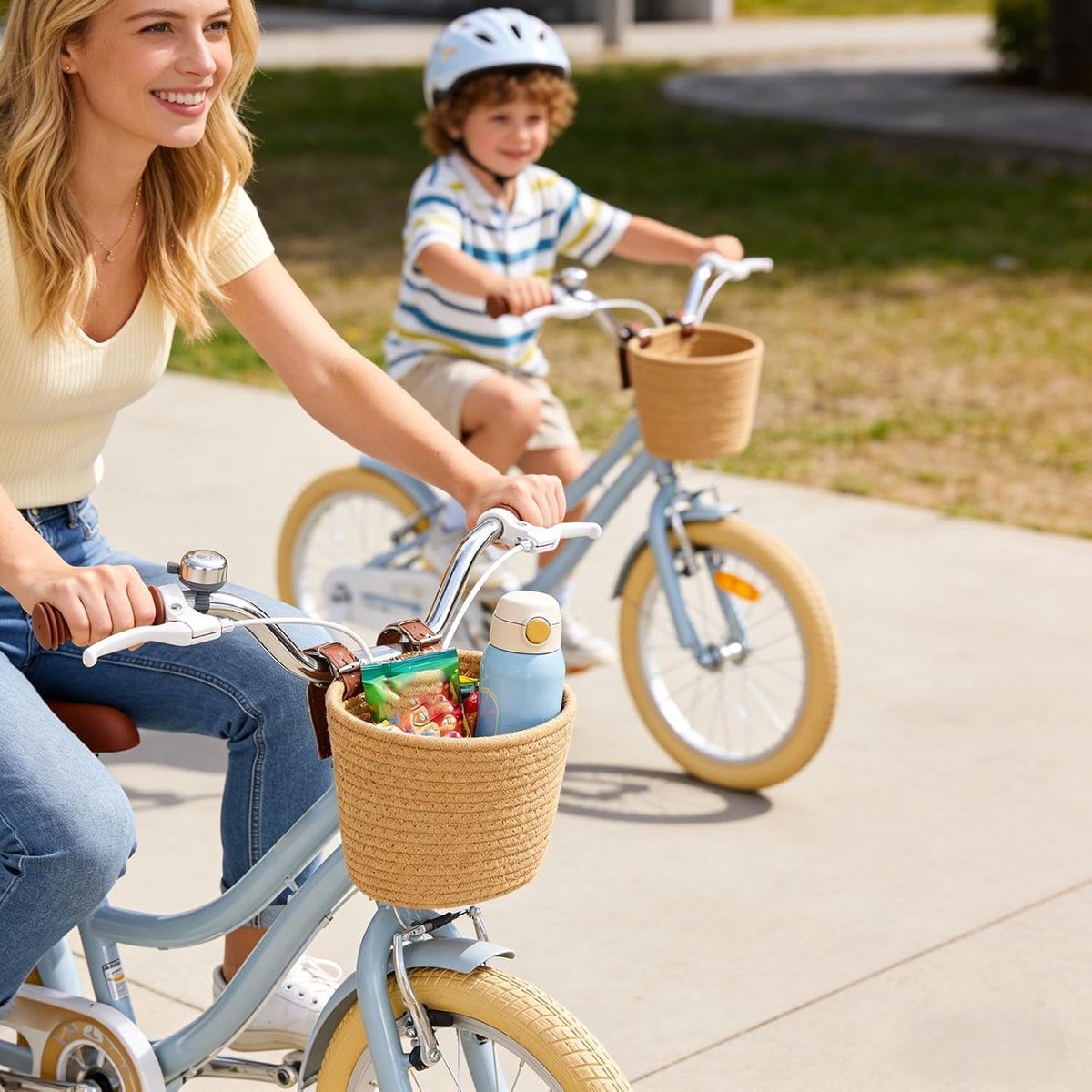 Fietsmand Kinderen - Scooter Mandje - Buitenspelen - Gereedschapsloze Montage - 20x15cm - Khaki