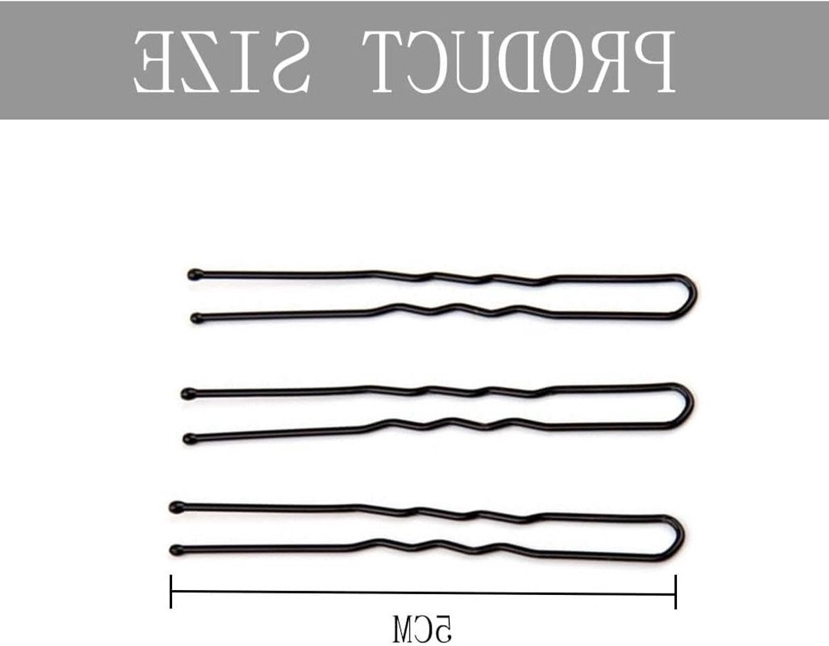 Haarspelden 500 stuks - Bobby pins golfvorm - Haarstyling - Golvend middendeel - 5 cm - Zwart