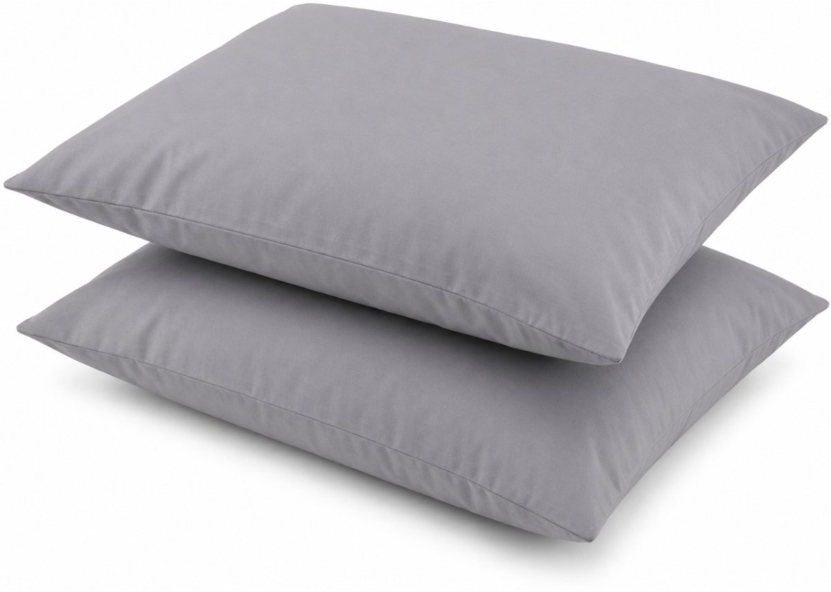 Kussenslopen, 100% Renforcé Katoen, 60x70 cm, Set van 2, Grijs, Zacht & Ademend, Hotelkwaliteit, Kussensloop, Perfecte Pasvorm, Duurzaam, Stijlvol & Comfortabel, De Linde Home