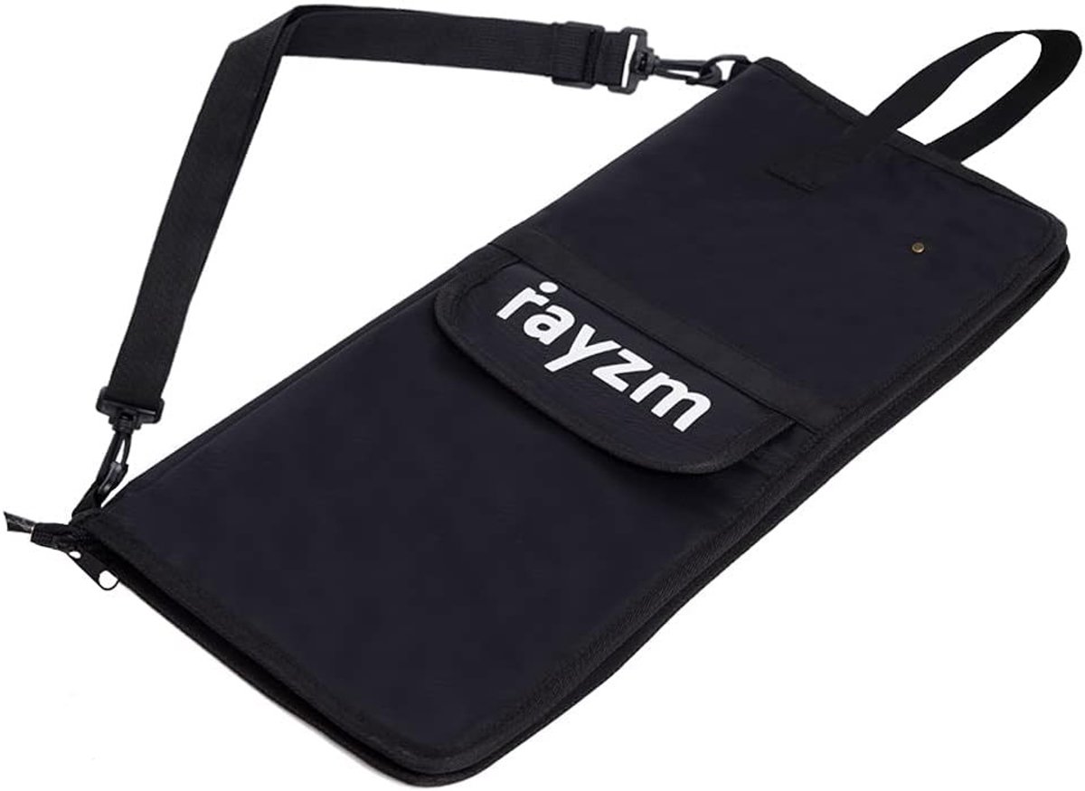 Drumstick tas met externe pocket, waterdicht nylon, draaghandvat en vloerhaken voor tom, geschikt voor 12 paar drumstokken, ideaal voor drummers en muzikanten