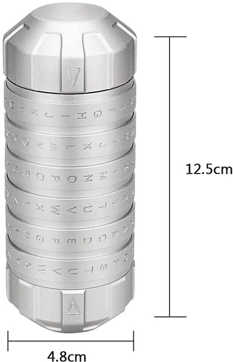 Cryptex-slot van Aluminiumlegering voor Notities en Sieraden