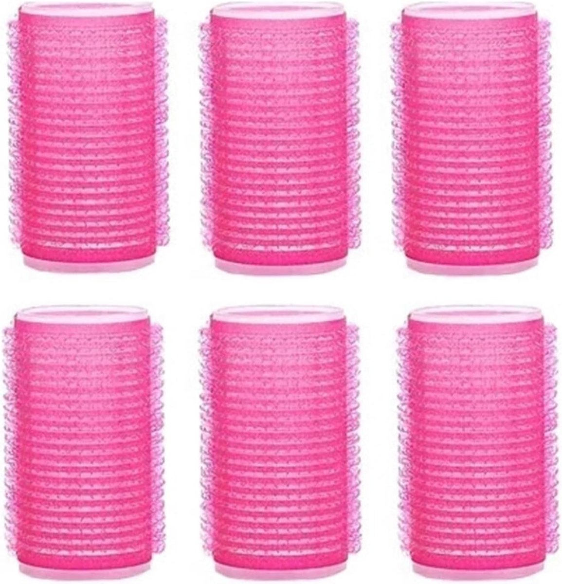 Haarrollers Set - Krulspelden Clips - Haar Stijlen - Hittevrij Volume - 6 stuks - Rozerood