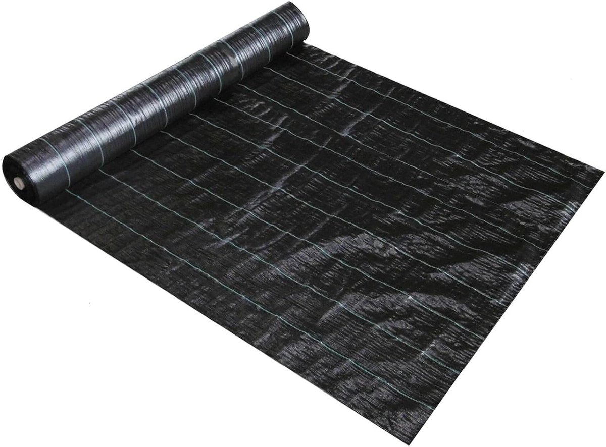 Onkruiddoek Tuin - Mulchfolie Grond - Onkruid Vrij Houden - UV Stabilisatie Scheurvast - 50 m² - Zwart