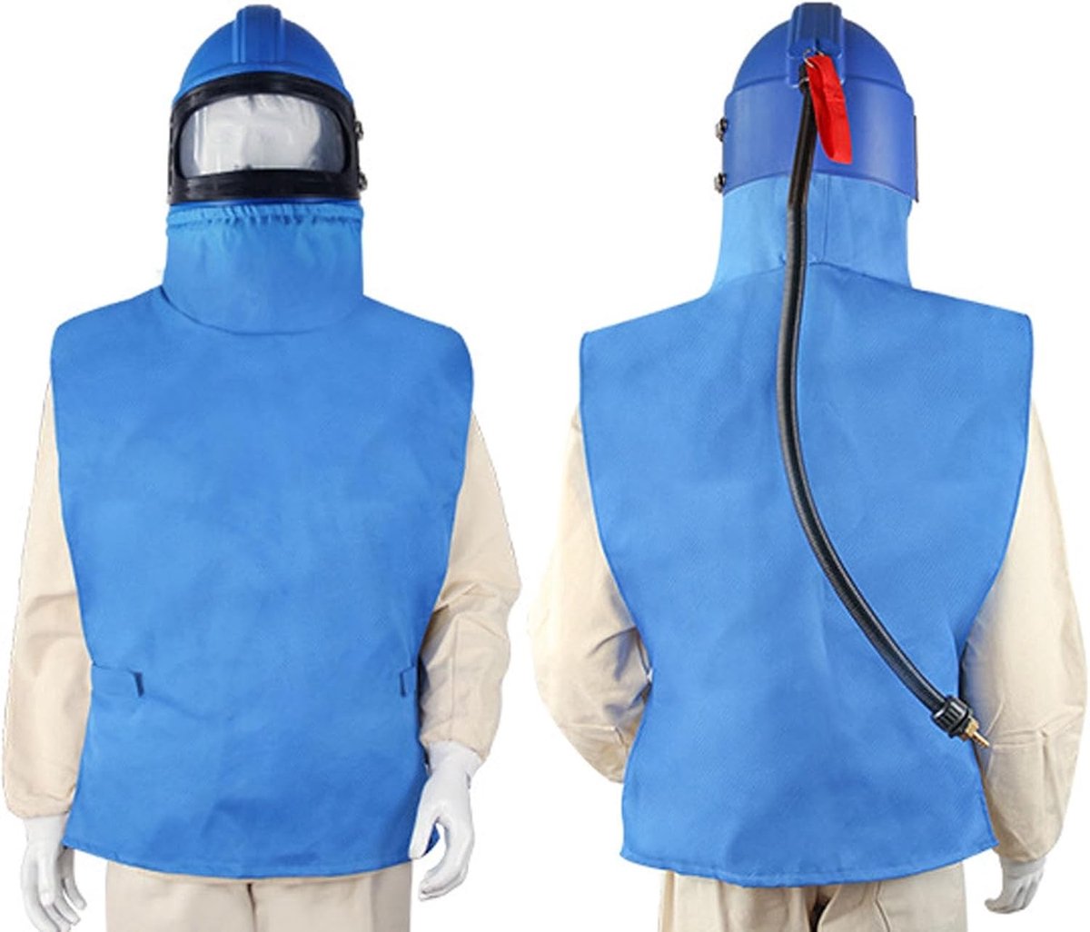 Beschermende Sandblasting Helm met Canvas Sjaal, Anti-Stof Bedekking voor Spuiten, Houtbewerking en DIY Projecten