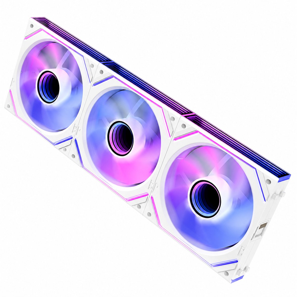 AsiaHorse Dawn Pro - 120mm ARGB PC Ventilator - Daisy Chain - PWM - Dual Zone RGB - 3x - Forward - Wit