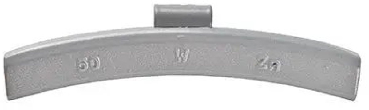 Wielgewicht zink 50 gram – aluminium velg, grijs – 50 stuks