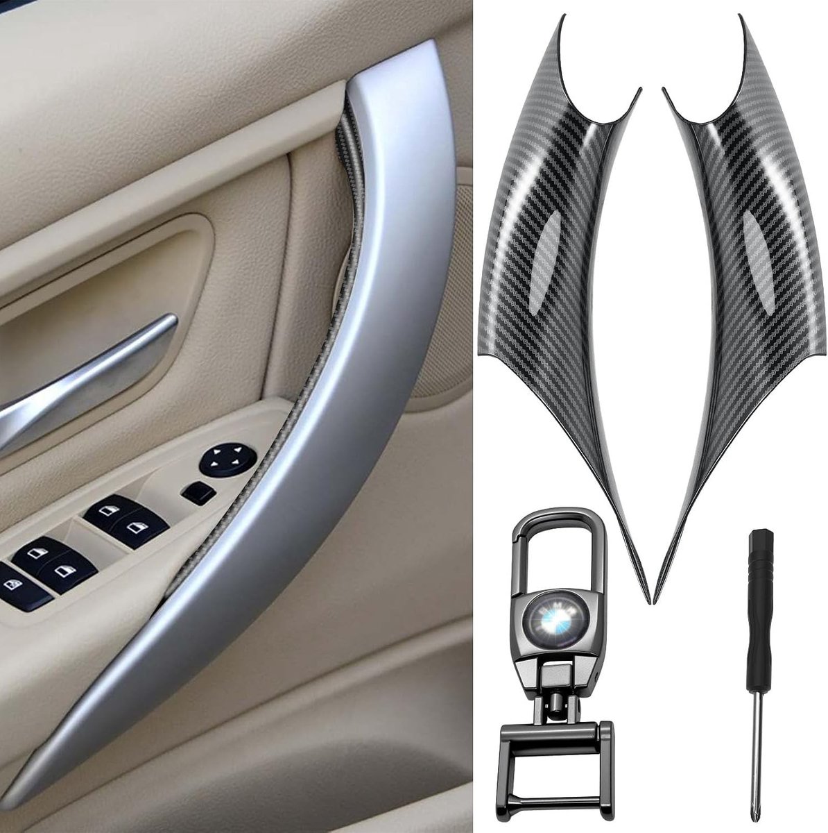 Deurhendels voor BMW 3 Serie en 4 Serie, links en rechts, zwart, vervangingsonderdelen voor 320i, 328i, 330i, 335i, 428i, 435i