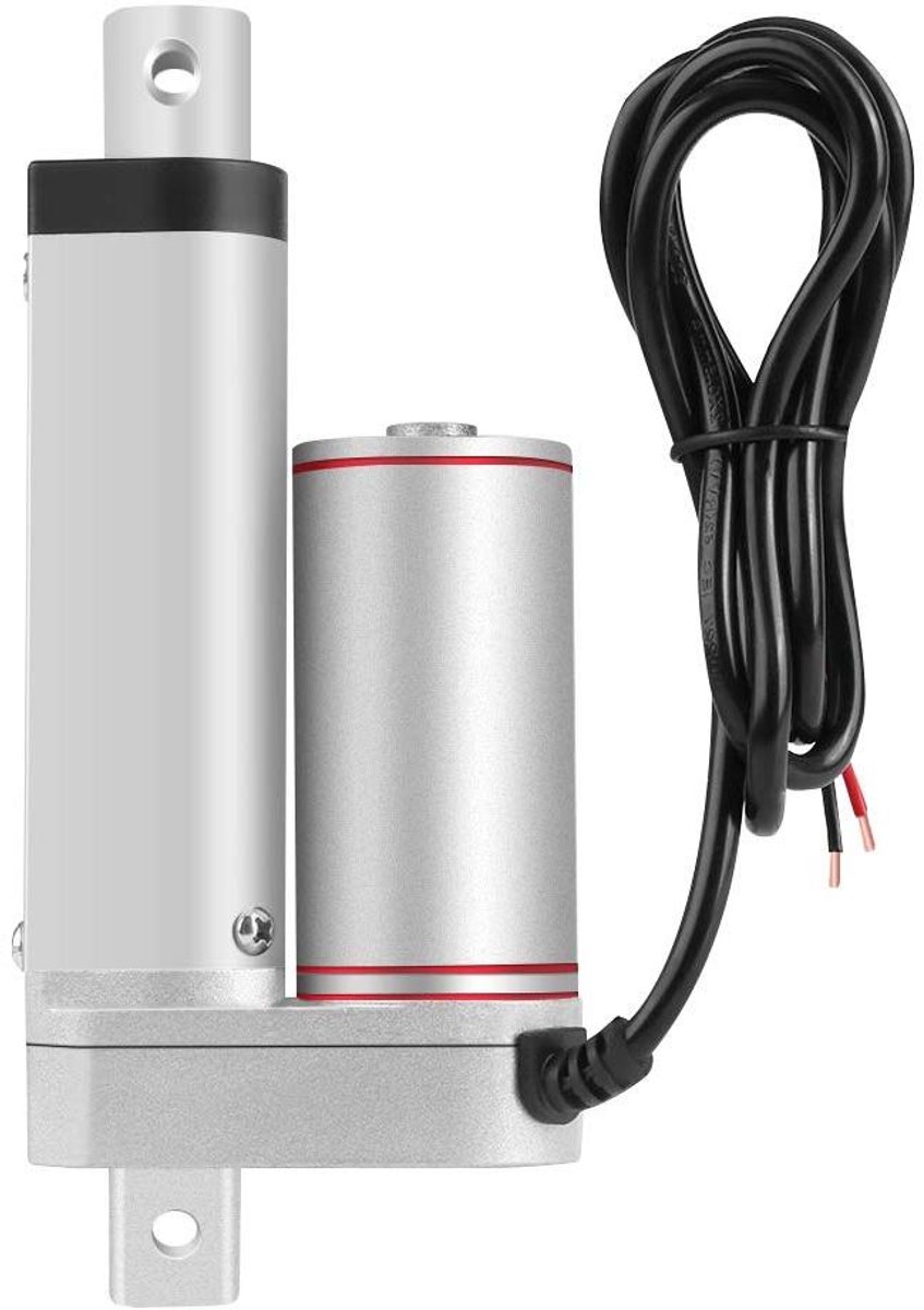 Lineaire Actuator - Elektrische Cilinder - Automatische Deuropener - Krachtige 750N Kracht - 50 mm Heflengte - Zilver