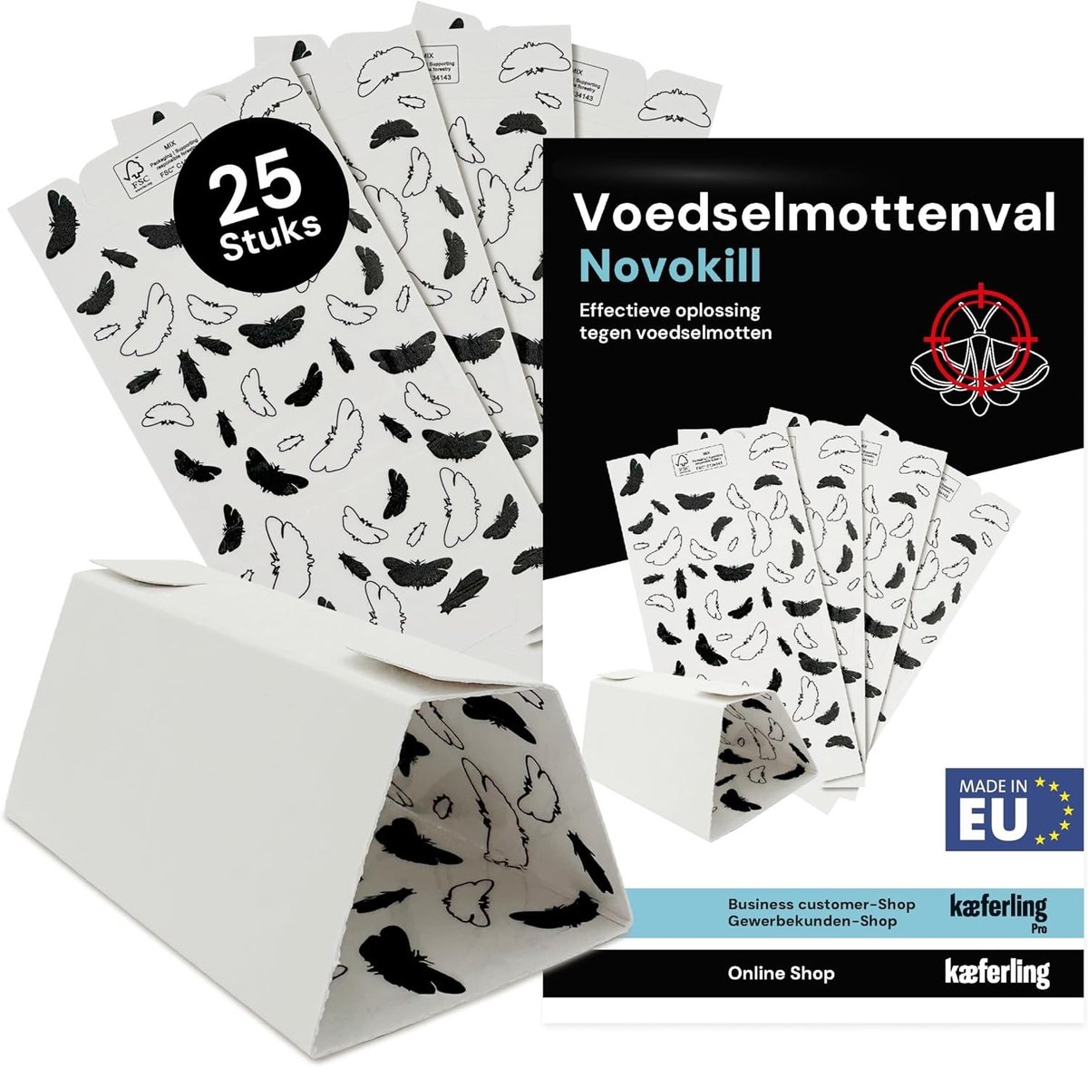 Mottenval - Transparant - 25 Stuks - Giftvrije Feromoonval met Langdurige Werking - Voor Keuken en Voorraadkast
