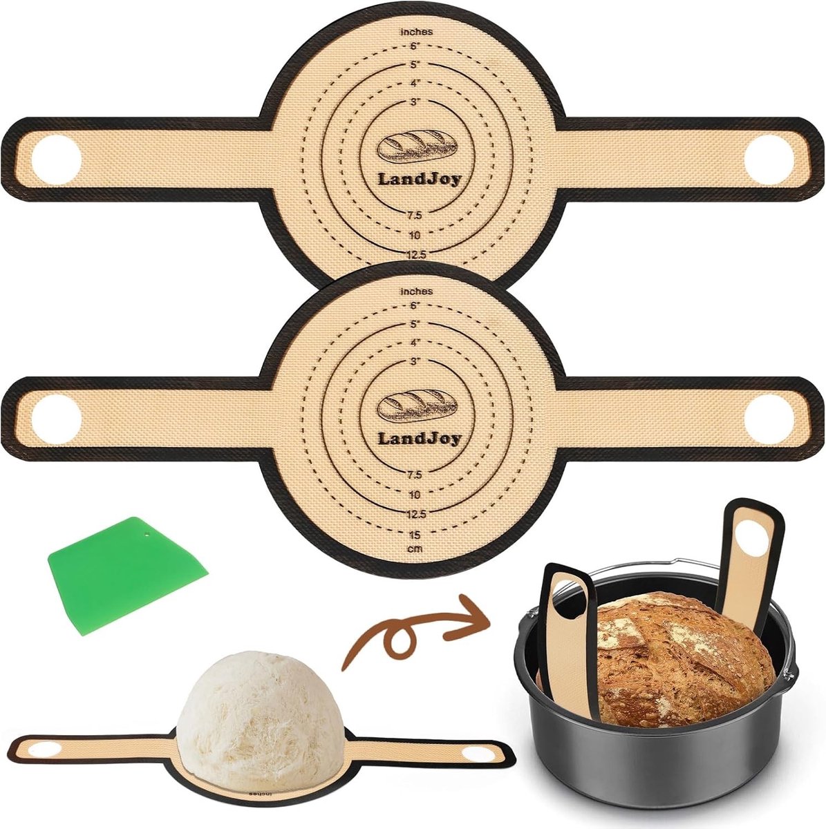 Siliconen Bakmat voor Dutch Oven - B - Antiaanbak en Gemakkelijk te Reinigen - Voor Brood en Deeg