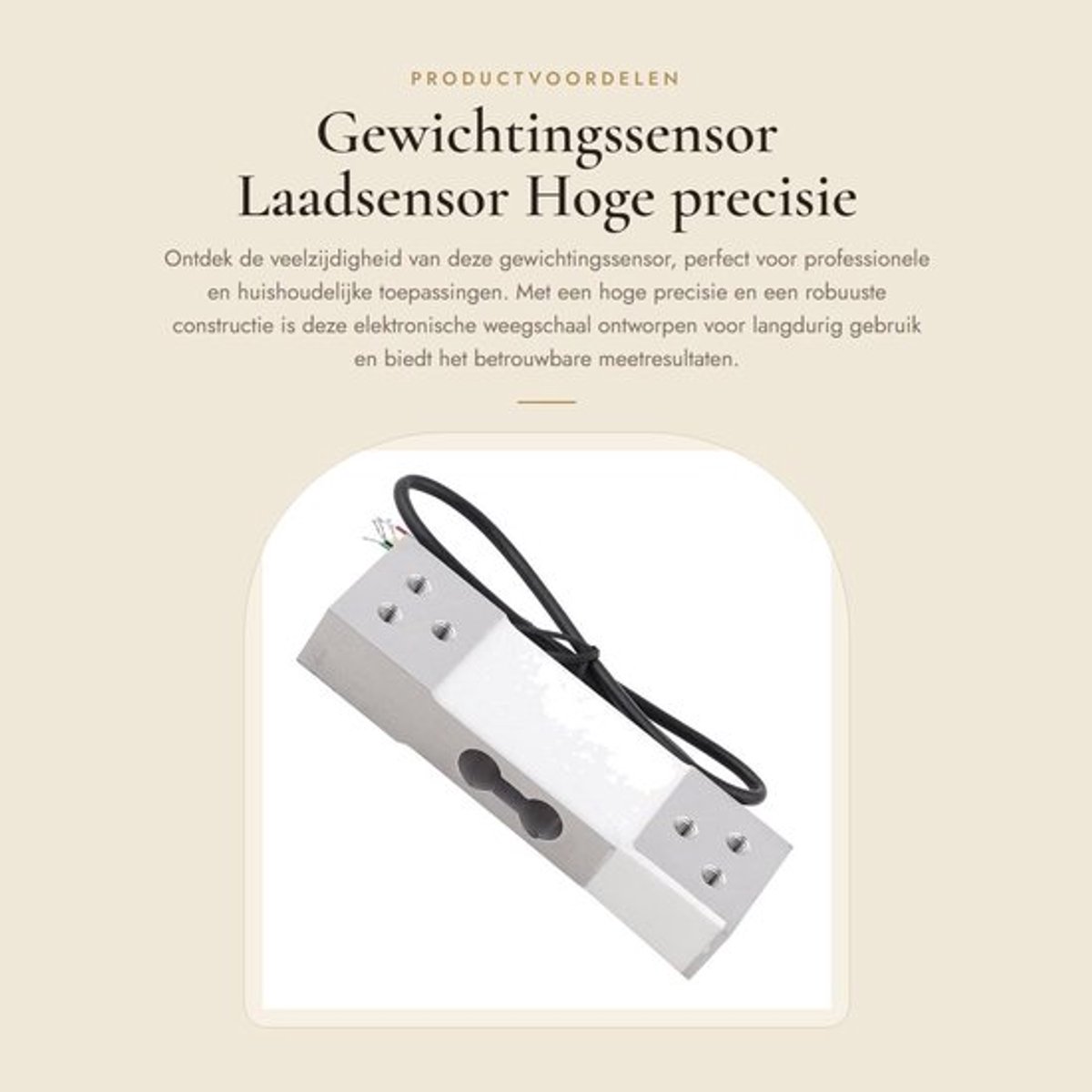 Gewichtingssensor - Laadsensor - Hoge precisie - Compact formaat - Elektronische weegschaal - 100 kg - Geschikt voor diverse toepassingen