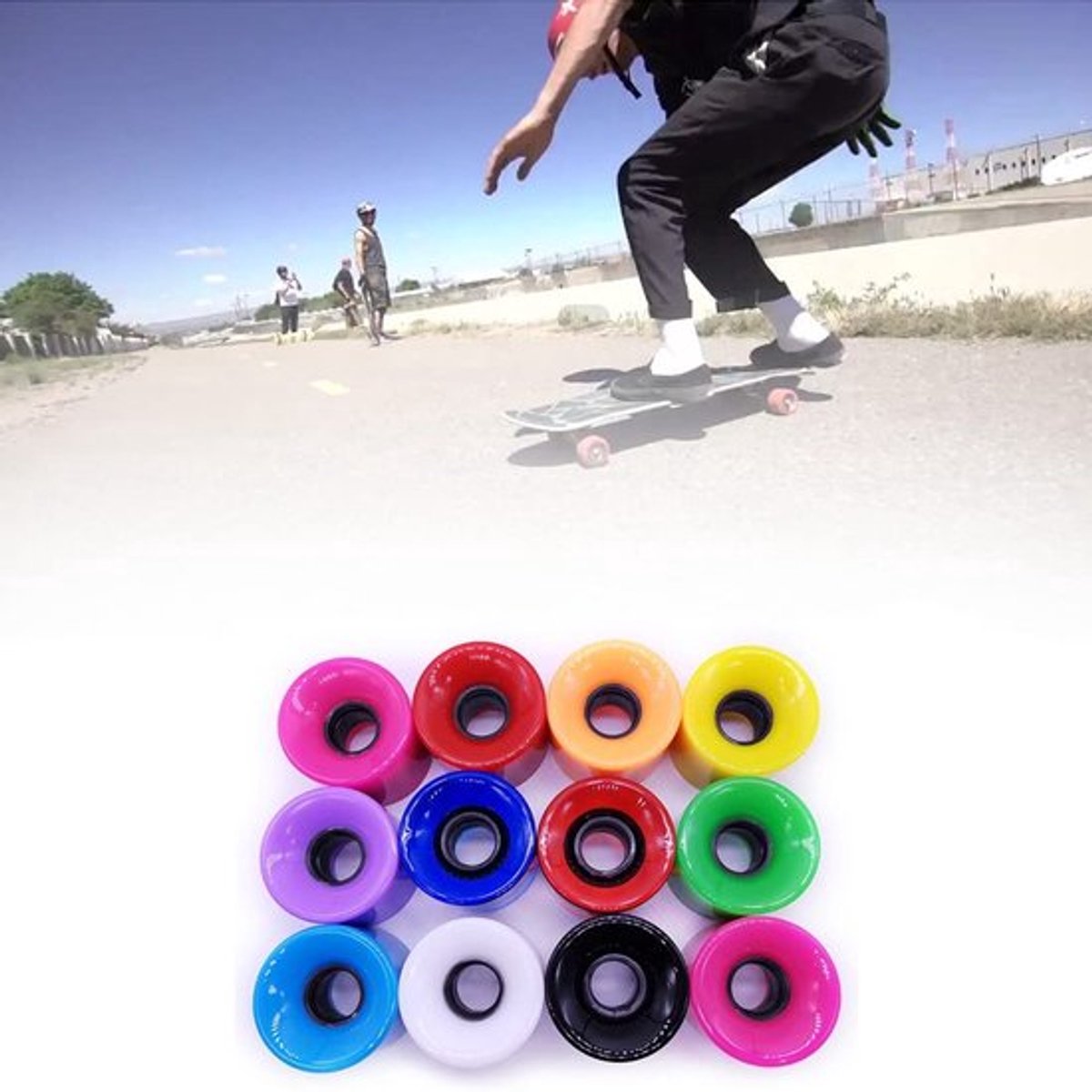 Skateboard Wielen 60x45mm - 4 Stuks - PU Materiaal - 78A Hardheid - Groen - Duurzaam en Praktisch - Skate Wielen