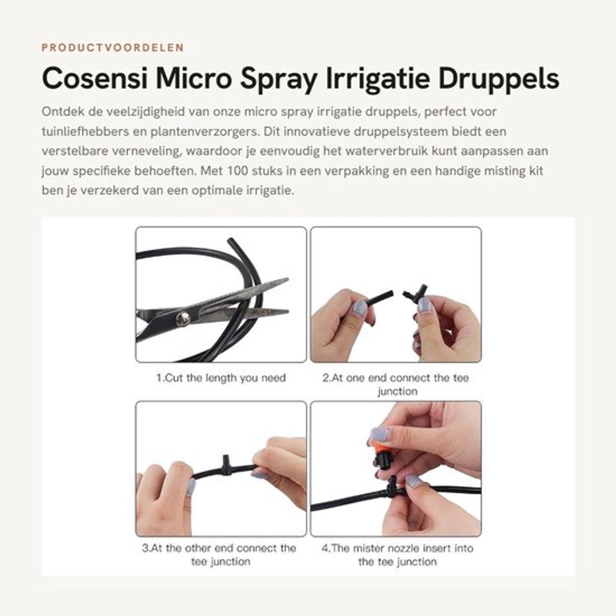 Drip Irrigatie 100 Stuks - Verstelbare Sprinkler - Misting Kit - Tuin Irrigatiesysteem - Waterbesparend - Geschikt voor Moestuin - Tuinirrigatie