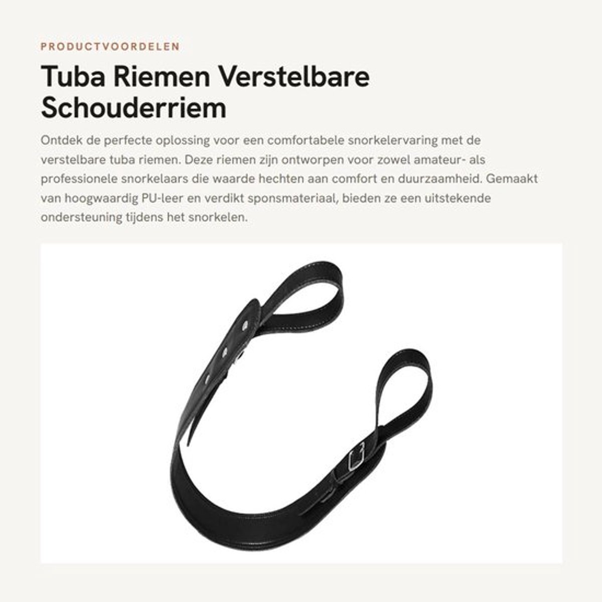 Schouderriem Verstelbaar - PU-leer - Duurzaam - Comfortabel - Sponsvulling - Ergonomisch Ontwerp - Instrumentriem