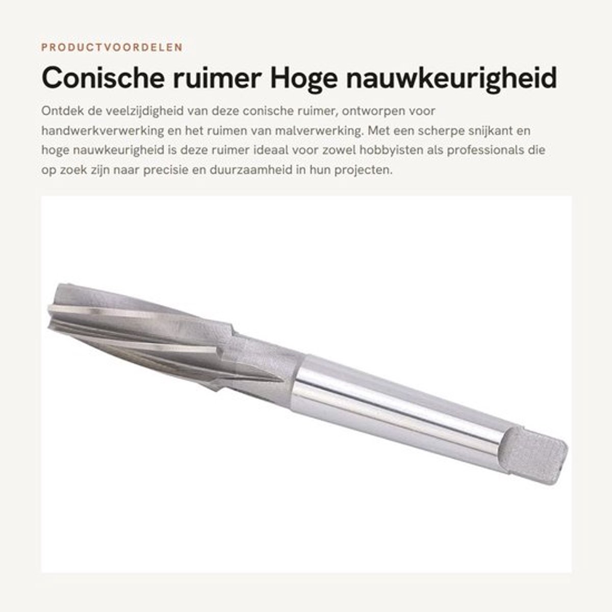 Ruimer hoge nauwkeurigheid - Conische Ruimer - HSS materiaal - Slijtvast - Lichtgewicht - Compact formaat - Ruimertool