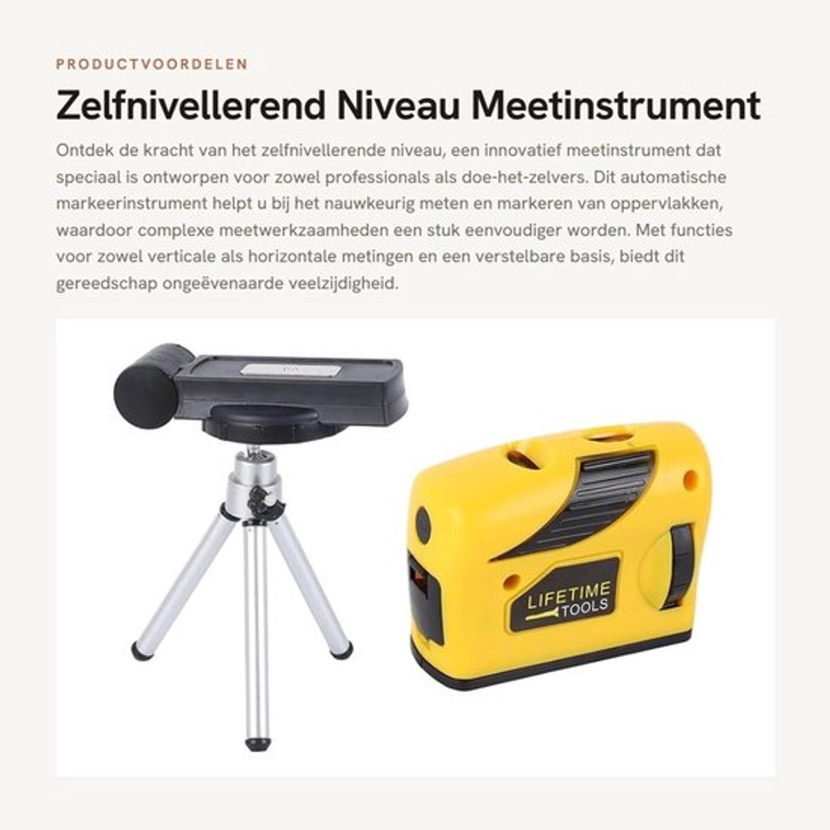 Zelfnivellerend Niveau - Uitstekend Zicht - Meetinstrument - Verstelbare Basis - Infraroodniveau - Bereik 16,5 voet - Verbeterde Werkefficiëntie - Laserlevel