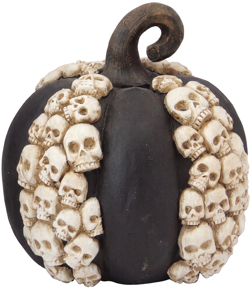 Clayre & Eef Decoratie Pompoen Zwart Kunststof Herfst decoratie