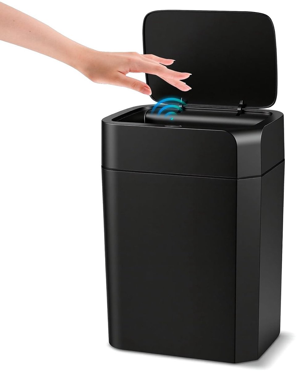 Thijox - 16 Liter Vuilnisemmer met Sensor, Automatische Contactloze Vuilnisemmer met Hand- en Kniesensor, Stil en Snelle Reactie, Ideaal voor Badkamer