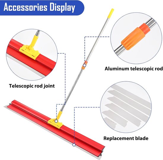 Vlakspatelset voor professioneel gebruik met 9 spatelgereedschapsopties - 25 cm, 40 cm, 60 cm, 80 cm - Multifunctioneel en telescopisch voor muren en plafonds - Complete koffer van Merkloos	 — afbeelding 2