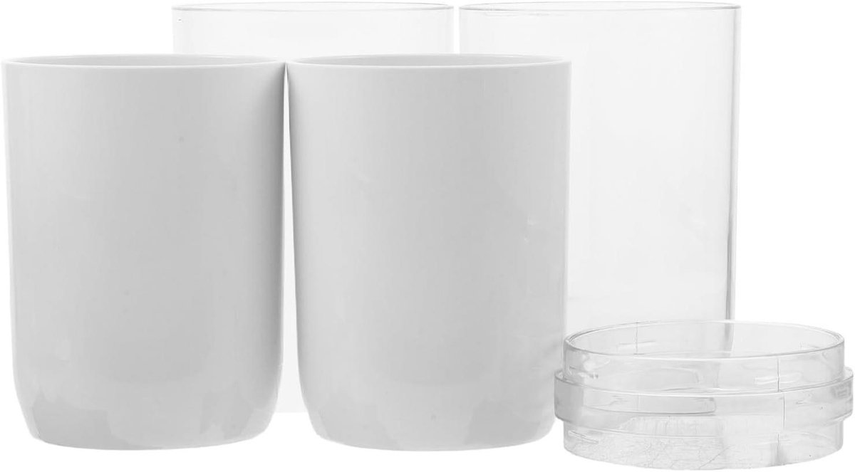 Reisetui Tandenborstel - Opbergdoos Mondverzorging - Hygiënisch Reizen - Geïntegreerde Spoelbeker - 22x7.5x6.5cm - Wit