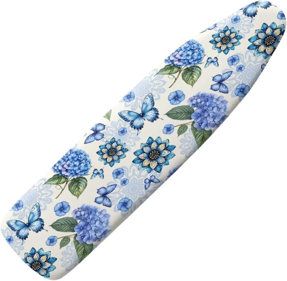 Blauwe Vlinder Mandala Strijkplank Covers met Haak en Loop - XL Maat, Scorch Resistant en Antislip voor Thuisgebruik