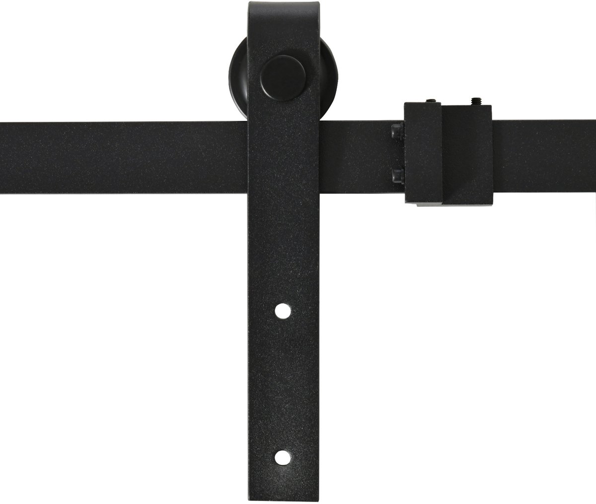 COVREO Schuifdeursysteem voor enkele schuifdeur, staal zwart, 183 cm