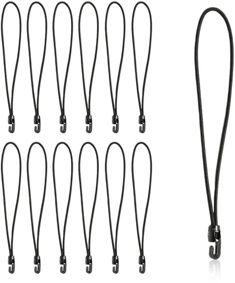 Elastische Haken 12 Stuks - 26 cm - Multifunctionele Rubber Spanners - Expander met Haken - Outdoor/Verankeren - Hoge Elasticiteit