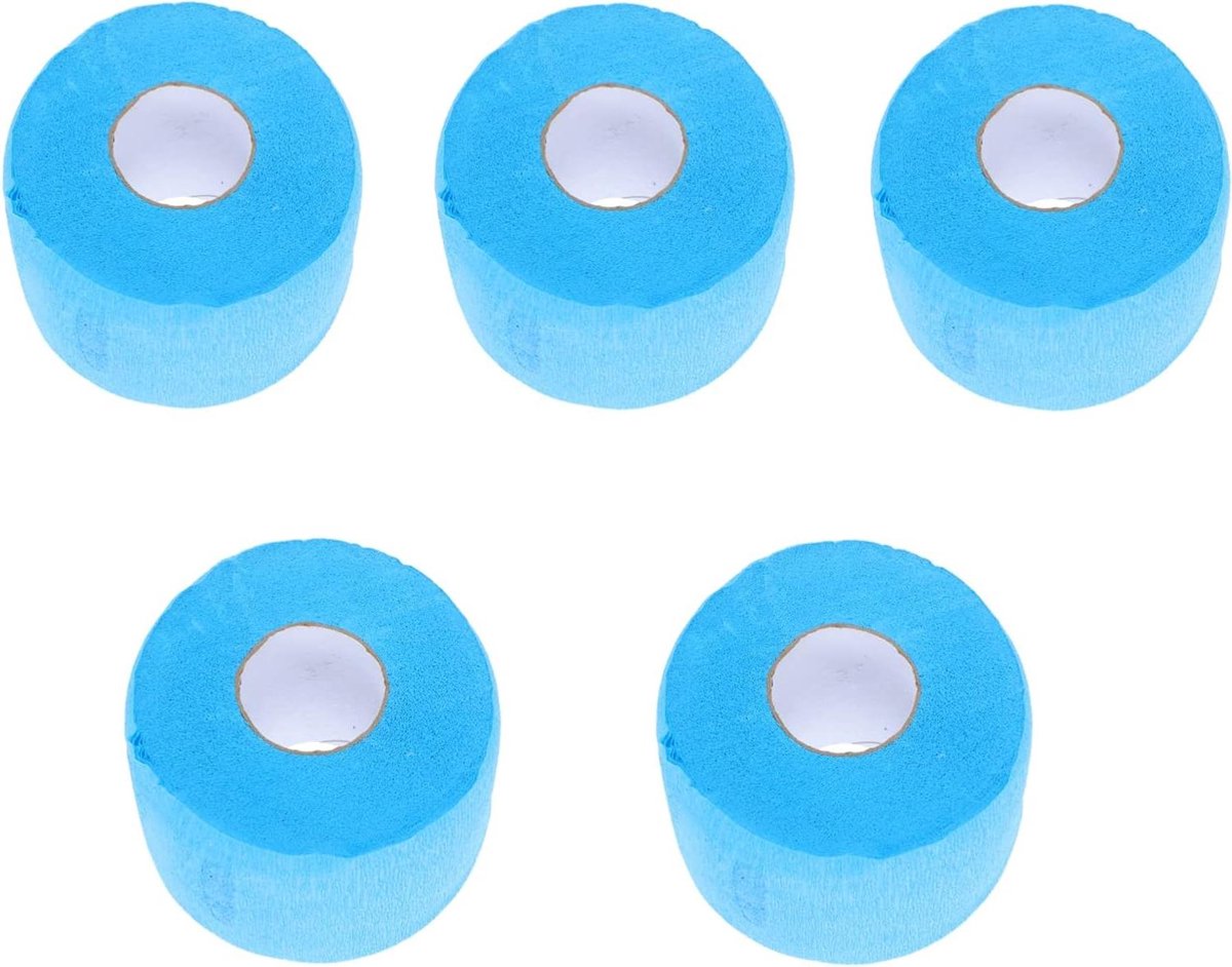Nekstrips Kappers - Nekpapier Haarband - Bescherming Kapsel - Waterbestendig Papier - 5 Rollen - Blauw