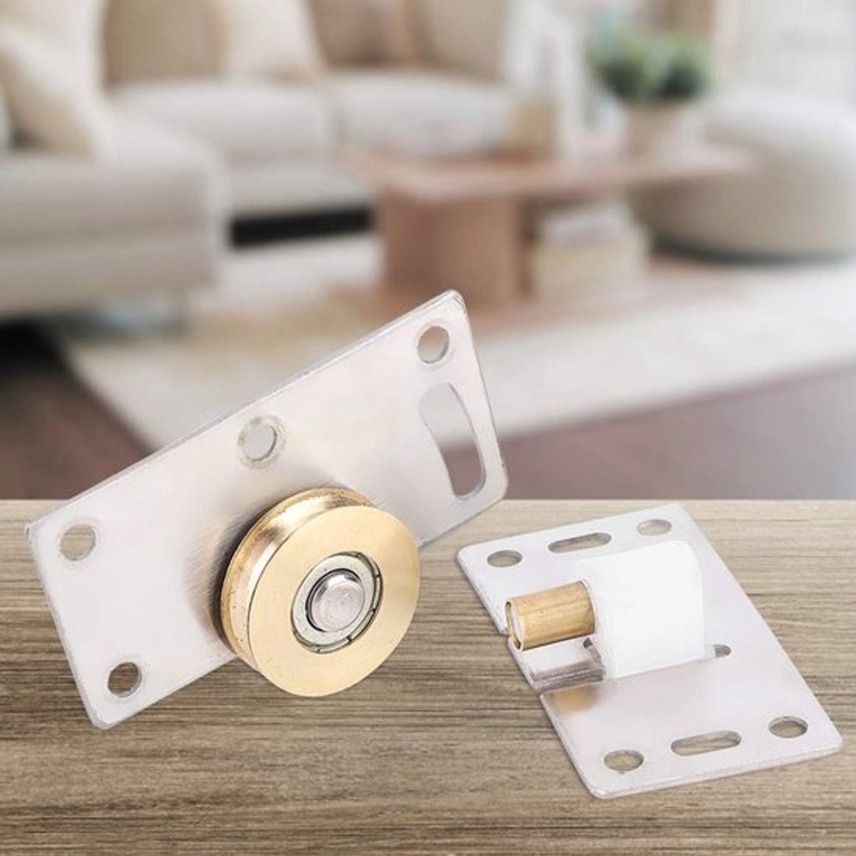 Kastdeur Roller Set - Deurwiel - Schuifdeur - Houten Deuren - Roestvrij Staal - 2 Stuks - 7.5x3.8x1.5cm