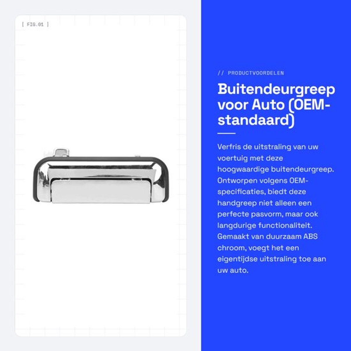 Deurgreep Buiten - Chroom - Voor L200/L300/Pajero Sport - Duurzaam ABS - Eenvoudig te Installeren - OEM Specificaties - Deurhandvat