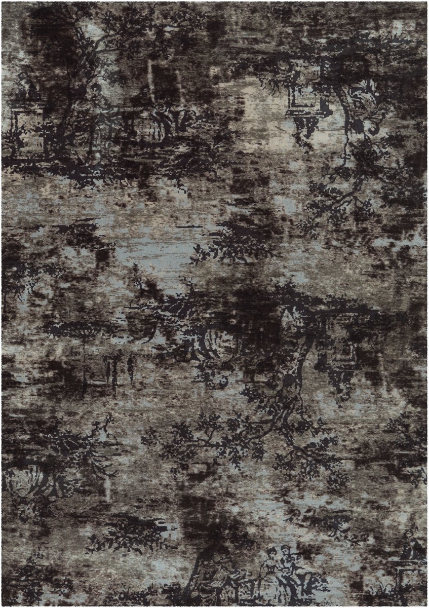 Padiro vlakgeweven vloerkleed 170 x 240 cm - taupe - modern abstract design - geschikt voor vloerverwarming - van modacryl