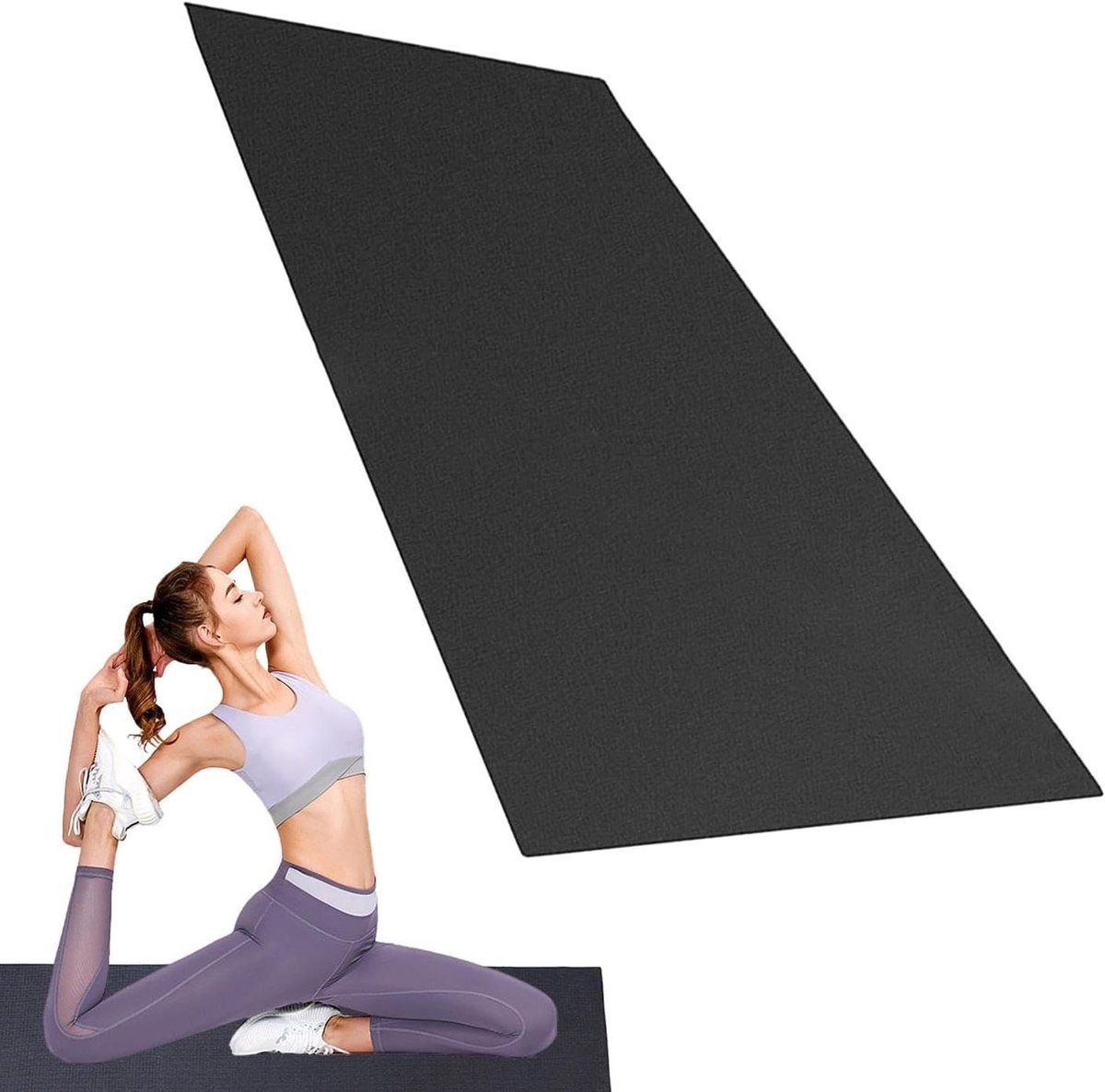 Loopbandmat Vloerbeschermer - Trainingsmat Gymmat - Fitness Apparatuur Gebruiken - Geluidsreductie Trillingen - 120 x 60 cm - Zwart