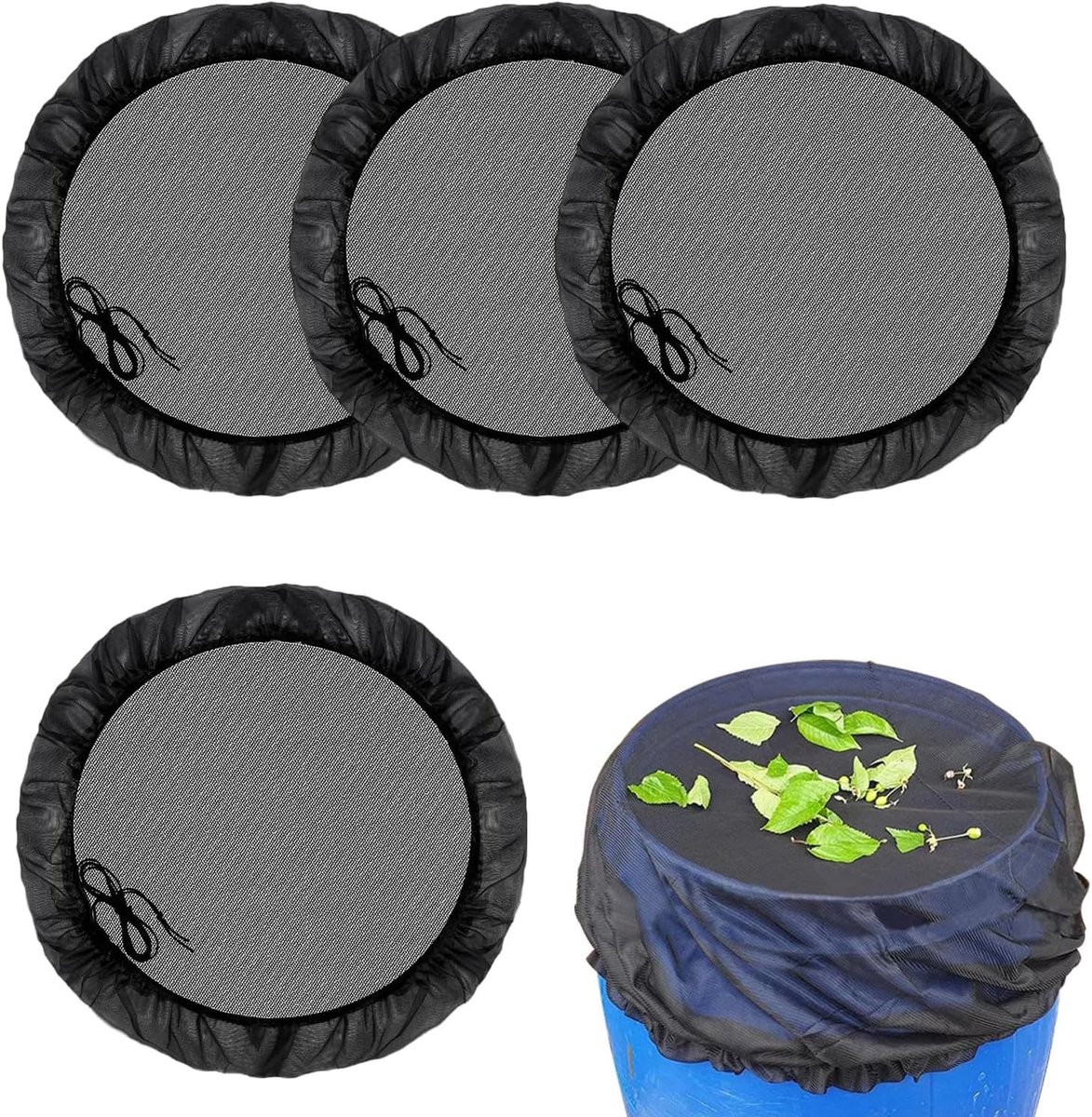 Regentonnet - Zwart - Tot 95 cm Diameter - Weerbestendig Polyester - Voor Regentonnen