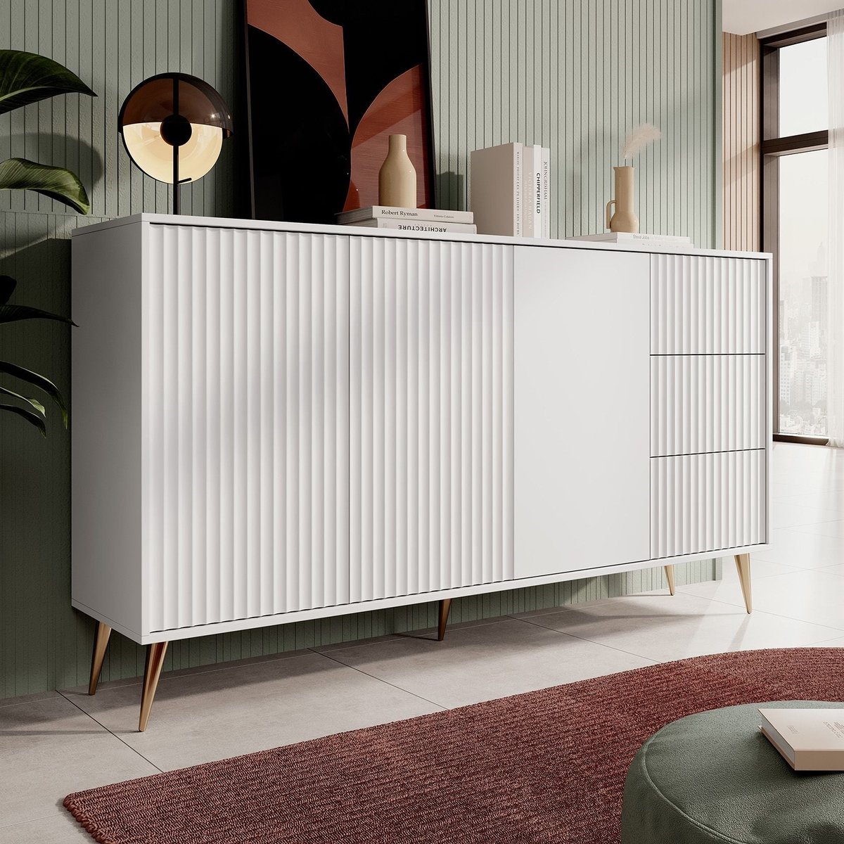 Meubella - Dressoir Winq - Wit - 180 cm