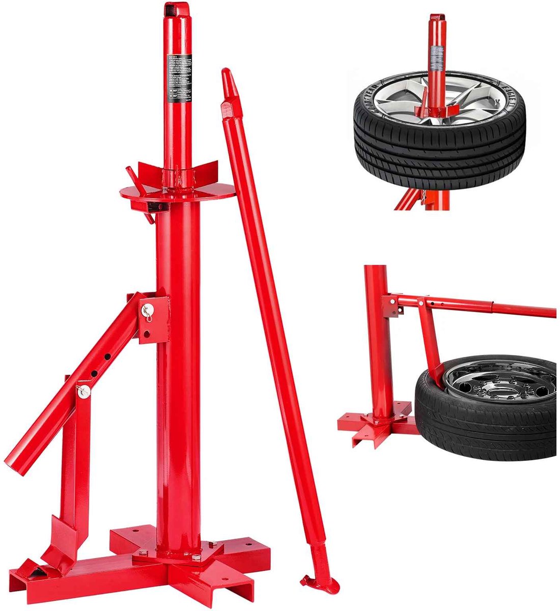 Casa Living Handmatige Bandenwisselaar - Autobanden - Kraalbreker - 8-16 inch - Stalen Constructie - Stabiele X-vormige Basis