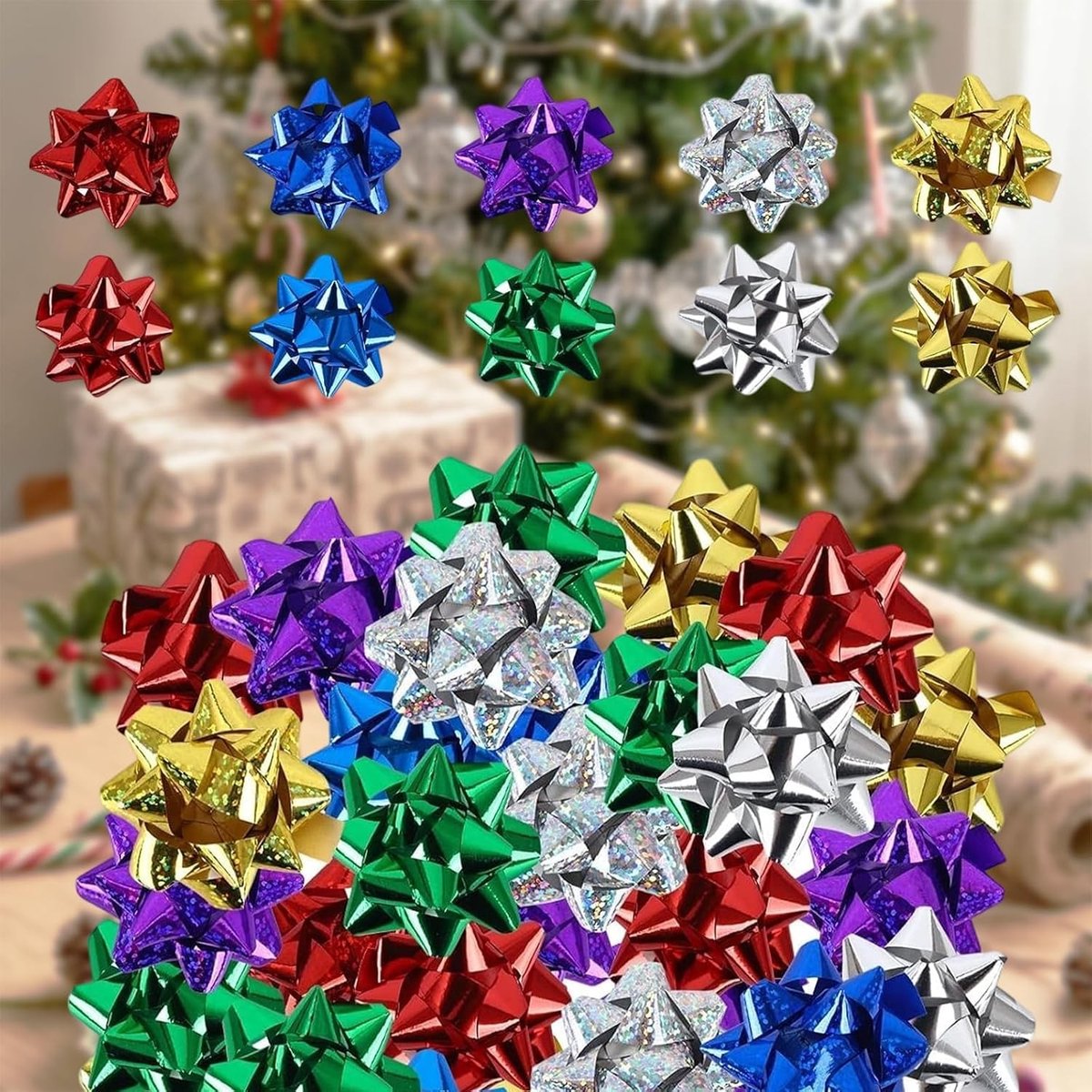 60 Stuks Zelfklevende Cadeaulinten voor Decoratie | Kleine Decoratieve Strikjes voor Halloween en Kerst - Perfect voor het Versieren van Cadeaus, Ramen en Tafels